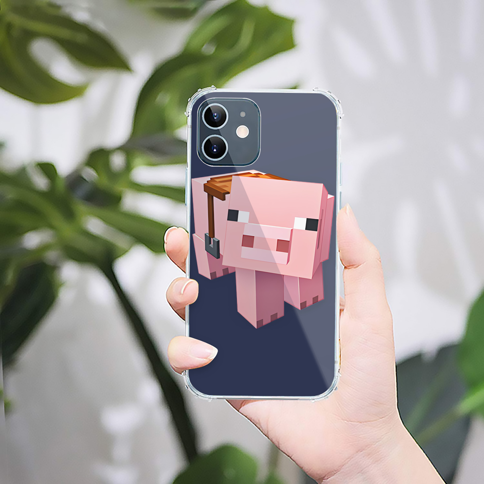 （画像用） マインクラフト ブロックの世界 Minecraft MC Block world 【iPhone 12シリーズ対応】透明スマホケース（クリアソフトケース）